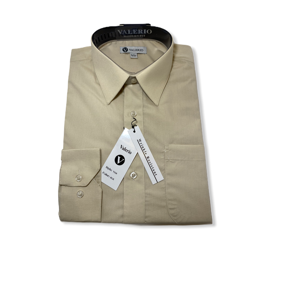 Valerio Beige Dress Shirt - On Time Fashions Tuscaloosa